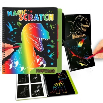 WYDRAPYWANKA MAGIC SCRATCH DINOZAURY DINO