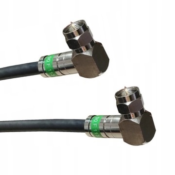 Kabel antenowy Przewód | złącza zaciskane 2x F kątowe 25m