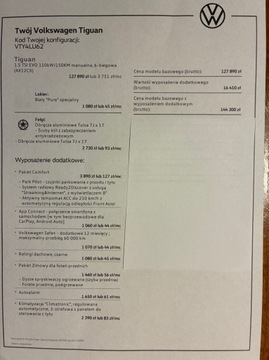 Volkswagen Tiguan II SUV Facelifting 1.5 TSI 150KM 2023 VW Tiguan 1.5 TSI EVO 150KM 2023r 1 właściciel gwarancja niski przebieg, zdjęcie 24