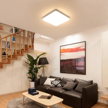 LAMPA SUFITOWA LED LAMPA PLAFON BIAŁY 3000K IP54 NOWOCZESNA DO SYPIALNI