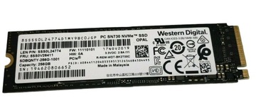DYSK SSD WESTERN DIGITAL 256GB PC SN730 M.2 NVME 2280