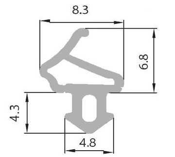 10x Уплотнитель оконный КАЛ-8 СЕРЫЙ