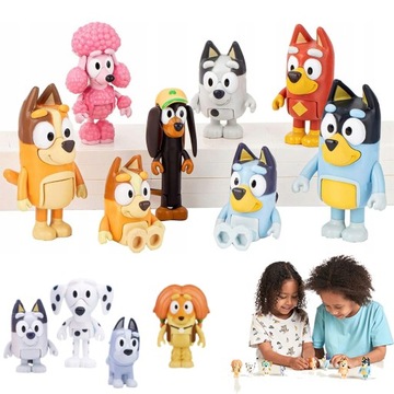 12X FIGURKI BLUEY BINGO PIESKI RODZINA PRZYJACIELE FIGURKA Z BAJKI RODZINKA