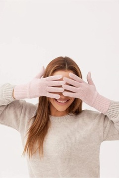 Одинарные перчатки 100% МЕРИНОСОВАЯ ШЕРСТЬ - CLASSY - РОЗОВЫЙ