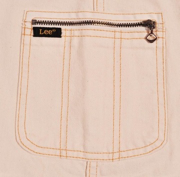 LEE ogrodniczki WHITE jeans WIDE BIB _ W26 L31