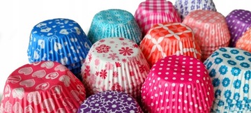 Стаканчики для маффинов, бумажные маффины, цветные, 7 см, 100 шт.