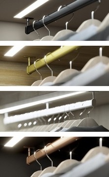 Подвесной штанга для гардероба с 2 ручками, белый, 100 см.