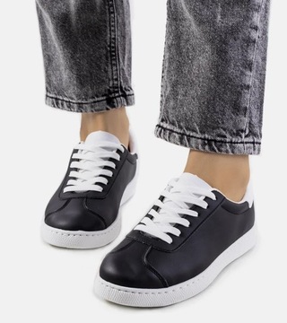Czarne sneakersy damskie tenisówki BF-025 17620 rozmiar 38