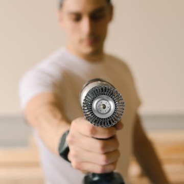 SZCZOTKA NA WIERTARKĘ WKRĘTARKĘ DRUCIANA 125mm XXL