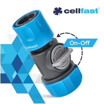 Быстроразъемный соединитель Cellfast IDEAL с клапаном ВКЛ-ВЫКЛ для шланга | Соединитель шланга 3/4 дюйма