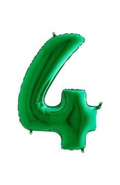 BALON FOLIOWY CYFRA 4 - ZIELONA 100CM