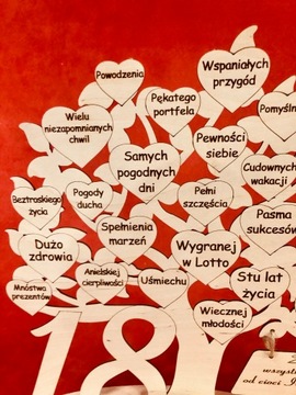 Пожелание на 18 лет гравюра на дереве на ламинате