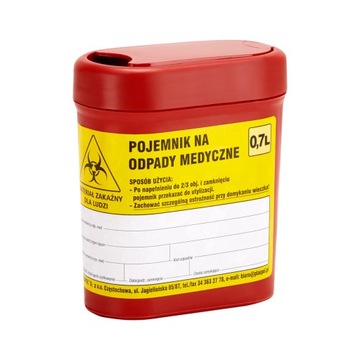 POJEMNIK NA ODPADY MEDYCZNE 0,7 L