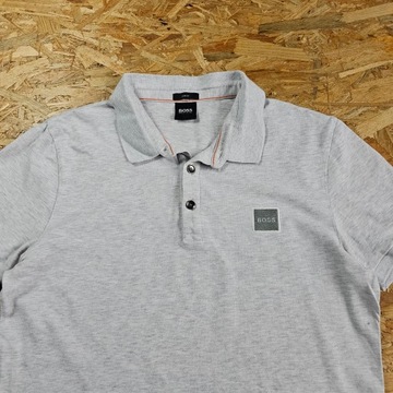 Koszulka Polo T-shirt HUGO BOSS Casual Szara Slim Fit Nowy Model Męska M