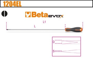 ОТВЕРТКА ПЛОСКАЯ ОТВЕРТКА BETA 1204EL 2,5 200 ДЛИН.