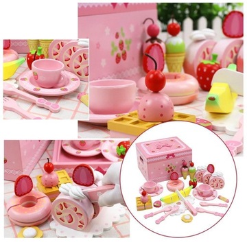 Dovewill Play Food Cake Tea Party Deser Zestaw Uda