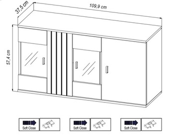 Стенка комплект мебели стенка для гостиной спальни Solea VB 340x202x38 см