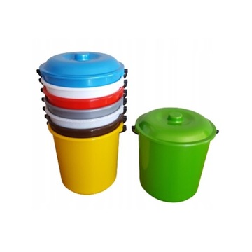 Wiadro z pokrywą z rączką 14L Plastikowe wiaderko do mopa 15L DUŻO KOLORÓW