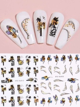 НАКЛЕЙКИ ДЛЯ НОГТЕЙ САМОКЛЕЯЩИЕСЯ украшения для ногтей 3D золотые листья
