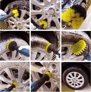 5x SZCZOTKI SPRZĄTAJĄCE DO CZYSZCZENIA NA WIERTARKĘ WKRĘTARKĘ PADY ZESTAW