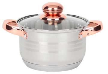 GARNEK STALOWY 16cm 1,8l POKRYWKA INDUKCJA GAZ