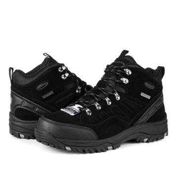 Buty trapery zimowe Skechers RELEMENT PELMO 64869-BLK CIEPŁE WODOODPORNE