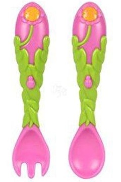 СТОЛОВЫЕ ПРИБОРЫ ДЕТСКИЕ ВИЛКА И ЛОЖКА ЦВЕТОК