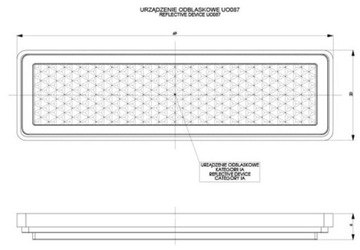 ODBLASK PROSTOKĄTNY BIAŁY WĄSKI SAMOPRZYLEPNY
