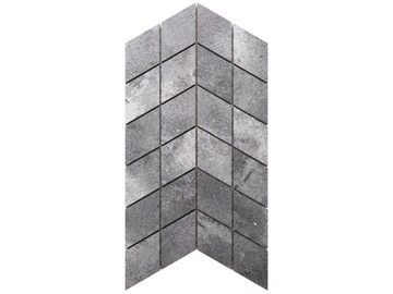 MOZAIKA GRESOWA DOUBLE CHEVRON CIEMNA SZARA LAPPAT
