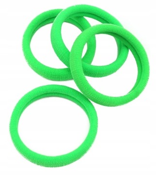 GUMKI DO WŁOSÓW LYCRA 4 SZTUKI -ZIELONE FLUO