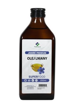 OLEJ LNIANY 250ml TŁOCZONY NA ZIMNO nierafinowany