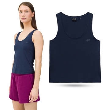 KOSZULKA DAMSKA 4F BOKSERKA BAWEŁNIANA TOP NA RAMIĄCZKA SS24F041