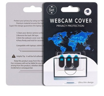 ZAŚLEPKA ZASŁONKA DO KAMERY KAMERKI NA LAPTOPA OCHRONA PRYWATYZUJĄCA 3 szt.