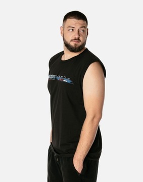 Duża Koszulka Męska Bez Rękawów Bokserka Podkoszulek Tank Top 3017-2 r 6XL