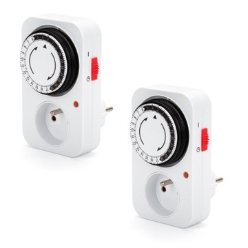 2x PROGRAMATOR CZASOWY MECHANICZNY DO GNIAZDKA DOBOWY 24H 15-MIN ZESTAW