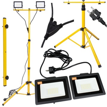 Statyw 140cm + 2x 50W Naświetlacz z kablem EPN015