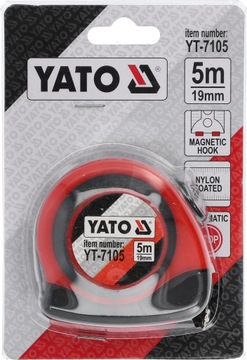 МЕРНАЯ ЛЕНТА YATO С МАГНИТНЫМ КРЮКОМ 5м x 19мм