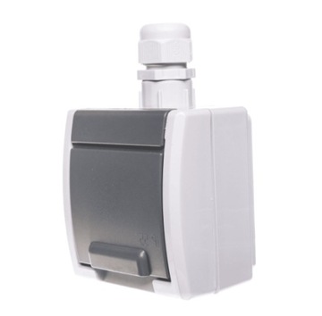 Розетка АКВАНТ одинарная герметичная накладная 2П+З IP65 1241-65