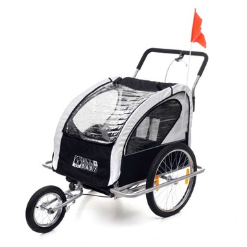 СКЛАДНОЙ ВЕЛОСИПЕДНЫЙ ПРИЦЕП 3в1 LED 01 ДЕТСКИЙ, БЕЛЫЙ