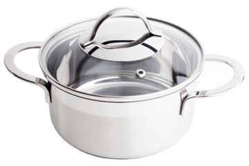 НАБОР ГОРШКОВ 8 шт. 4 кастрюли с крышкой, нержавеющая сталь 18/10, супернабор