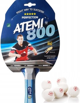 RAKIETA PALETKA TENIS PING-PONG ATEMI 800 PIŁECZKI