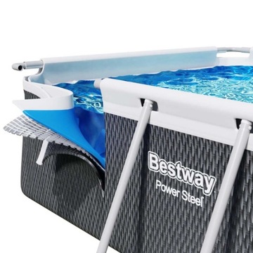 Basen Stelażowy Ogrodowy Prostokątny 412x201x122cm BESTWAY Zestaw 17w1