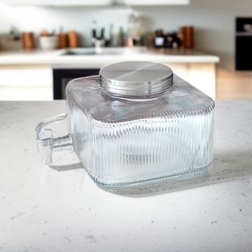 Банка с краном в холодильнике 3 л стекла с лимонадом с водным краном