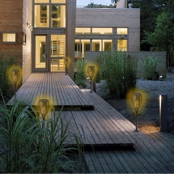 СОЛНЕЧНАЯ СВЕТОДИОДНАЯ ЛАМПА 4 ШТ. ФАКЕЛ С ЭФФЕКТОМ ПЛАМЕНИ 52 СМ ДЛЯ ОТКРЫТОГО ПАТИО