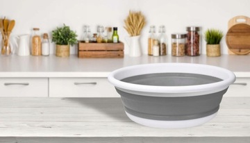 Миска круглая 37 см бело-серая ELBA COMPACT 9 литров