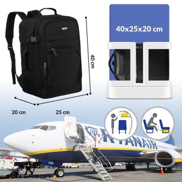 PETERSON plecak wielofunkcyjny podróżny bagaż podręczny kabinowy 40x25x20