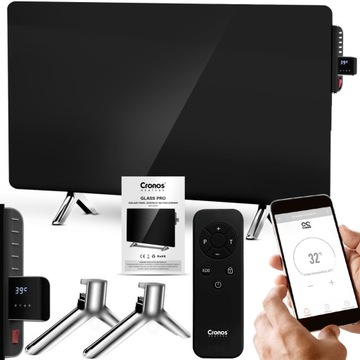 ИНФРАКРАСНЫЙ ОБОГРЕВАТЕЛЬ РАДИАТОР ИК-ПАНЕЛЬ WIFI СТЕКЛО ПУЛЬТ ДИСТАНЦИОННОГО УПРАВЛЕНИЯ 720 Вт