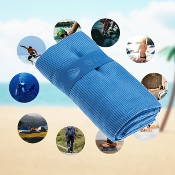 Ręcznik szybkoschnący AQUAWAVE FENN 170x90cm mikrofibra na plaże basen DUŻY