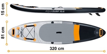 Надувная доска для серфинга Aquasurf 320 см + весло и насос