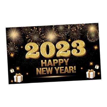 Szczęśliwego Nowego Roku Banner 2023 Tło Salon Ozdoby Festiwalowe StyleE